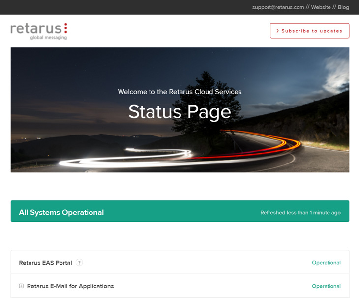 Status Page Screenshot