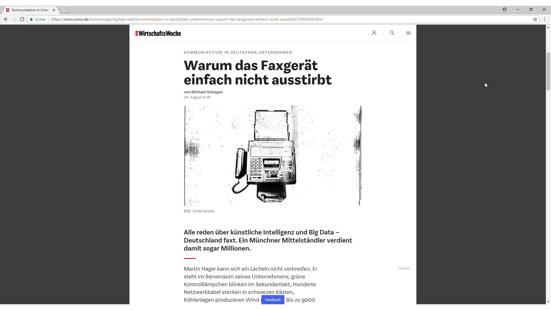 Fax ist für viele nach wie vor unverzichtbar