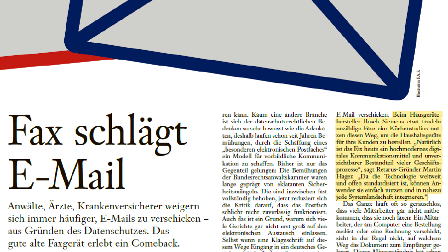 Fax in der „F.A.S.“