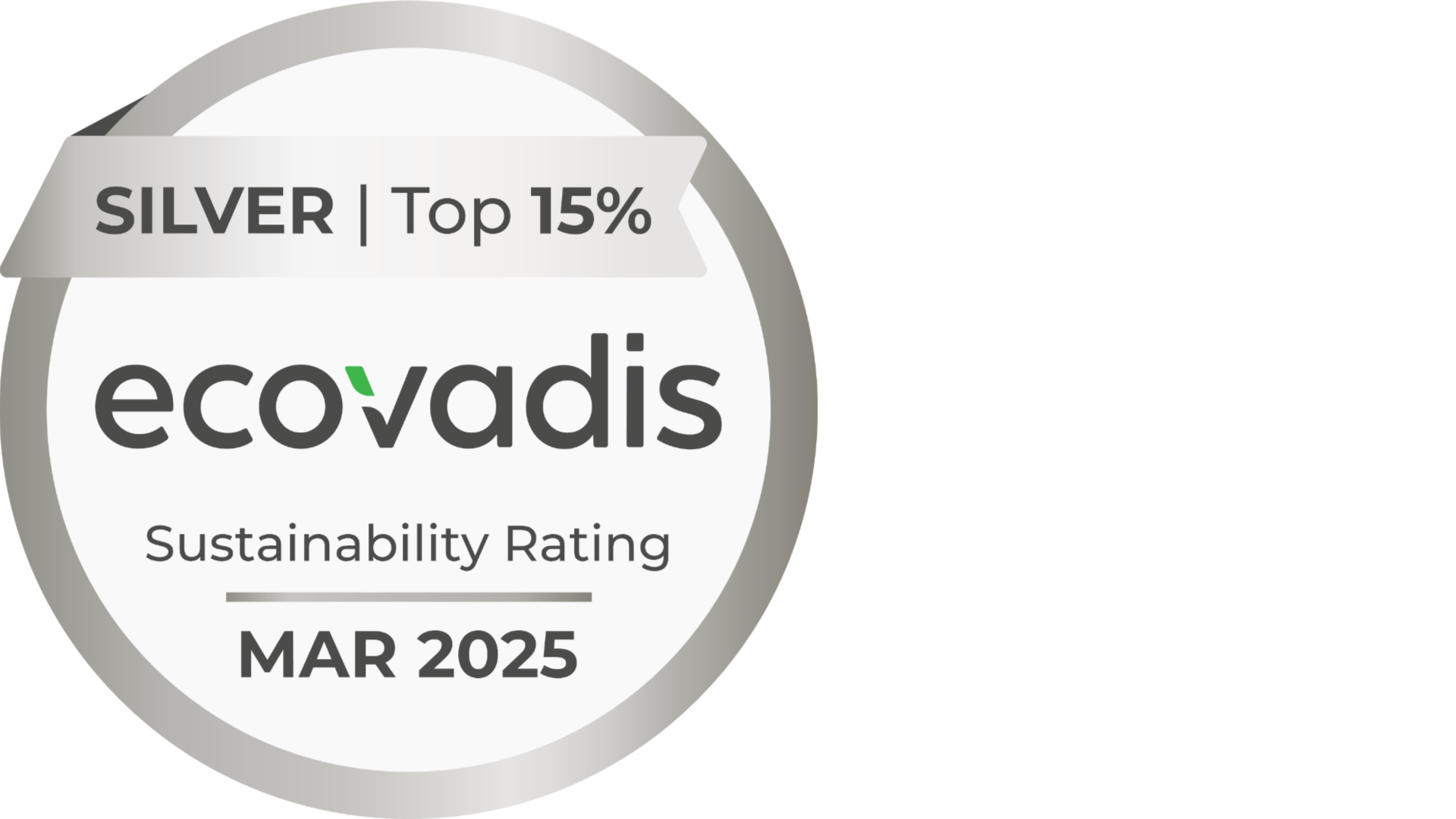 EcoVadis has awarded us a silver medal
