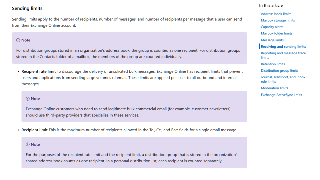 Facing limitations when sending campaign emails, bulk emails or newsletters with Exchange Online?