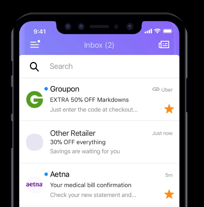 Screenshot example of a BIMI logo in Yahoo Mail
