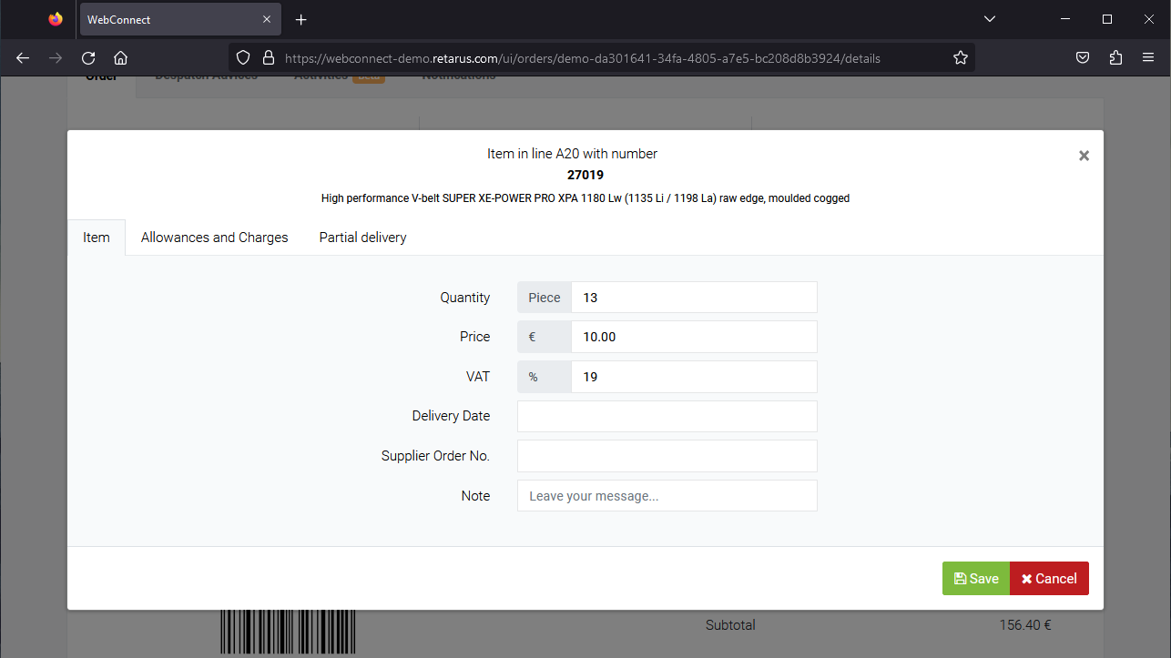 Nouvelles fonctions dans WebConnect for Suppliers