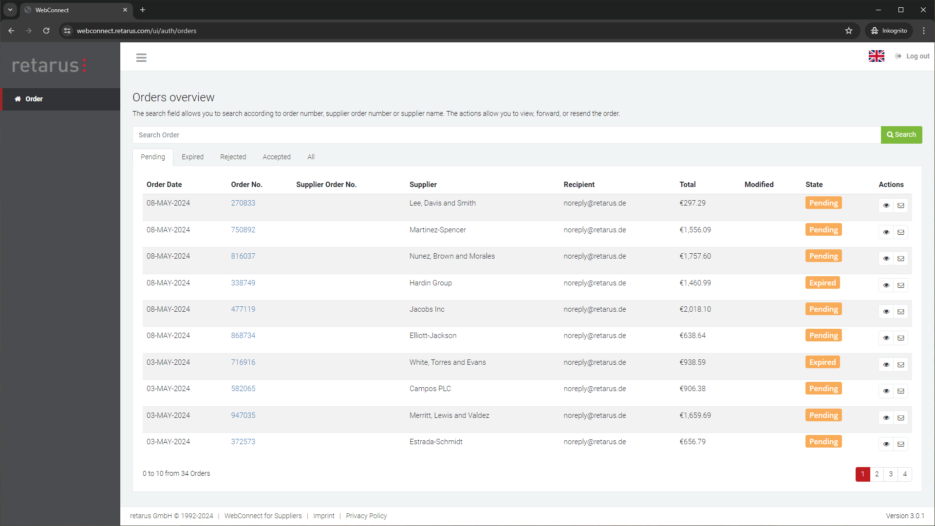 Nuova panoramica live in WebConnect for Suppliers