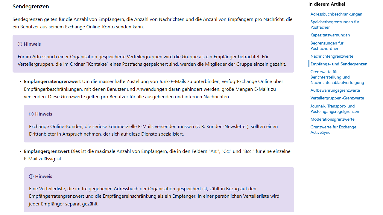 Newsletter-Versand? Besser nicht mit Exchange Online