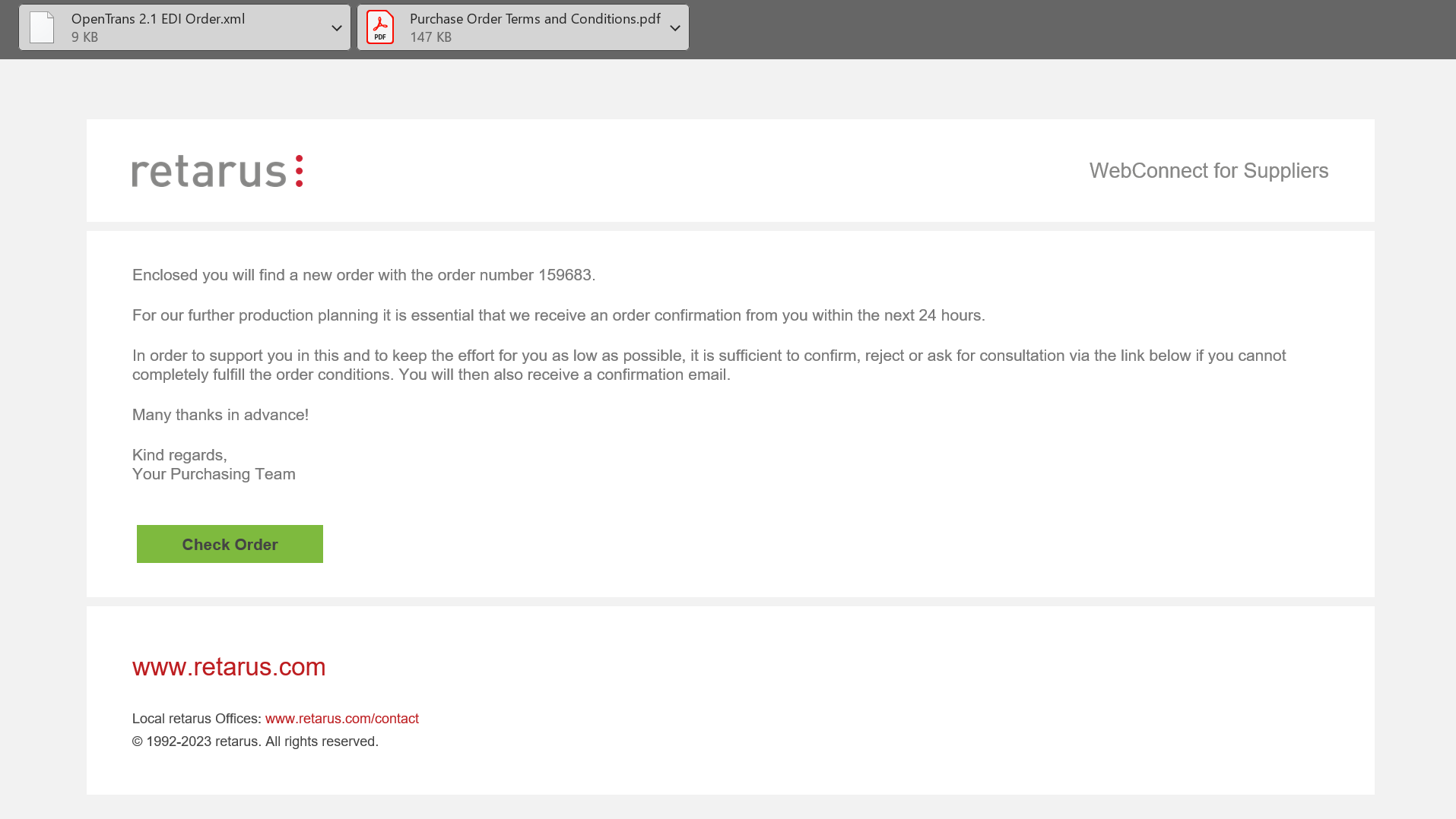 Nouvelles fonctions dans WebConnect for Suppliers 2.3