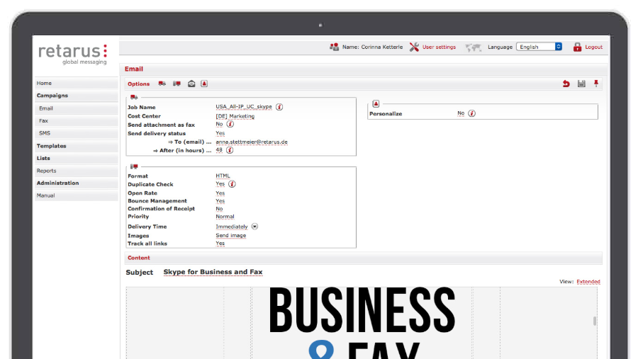 WebExpress UI Screenshot