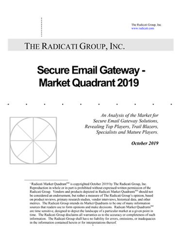 Rapporto di Radicati Secure Email Gateway - Market Quadrant 2019