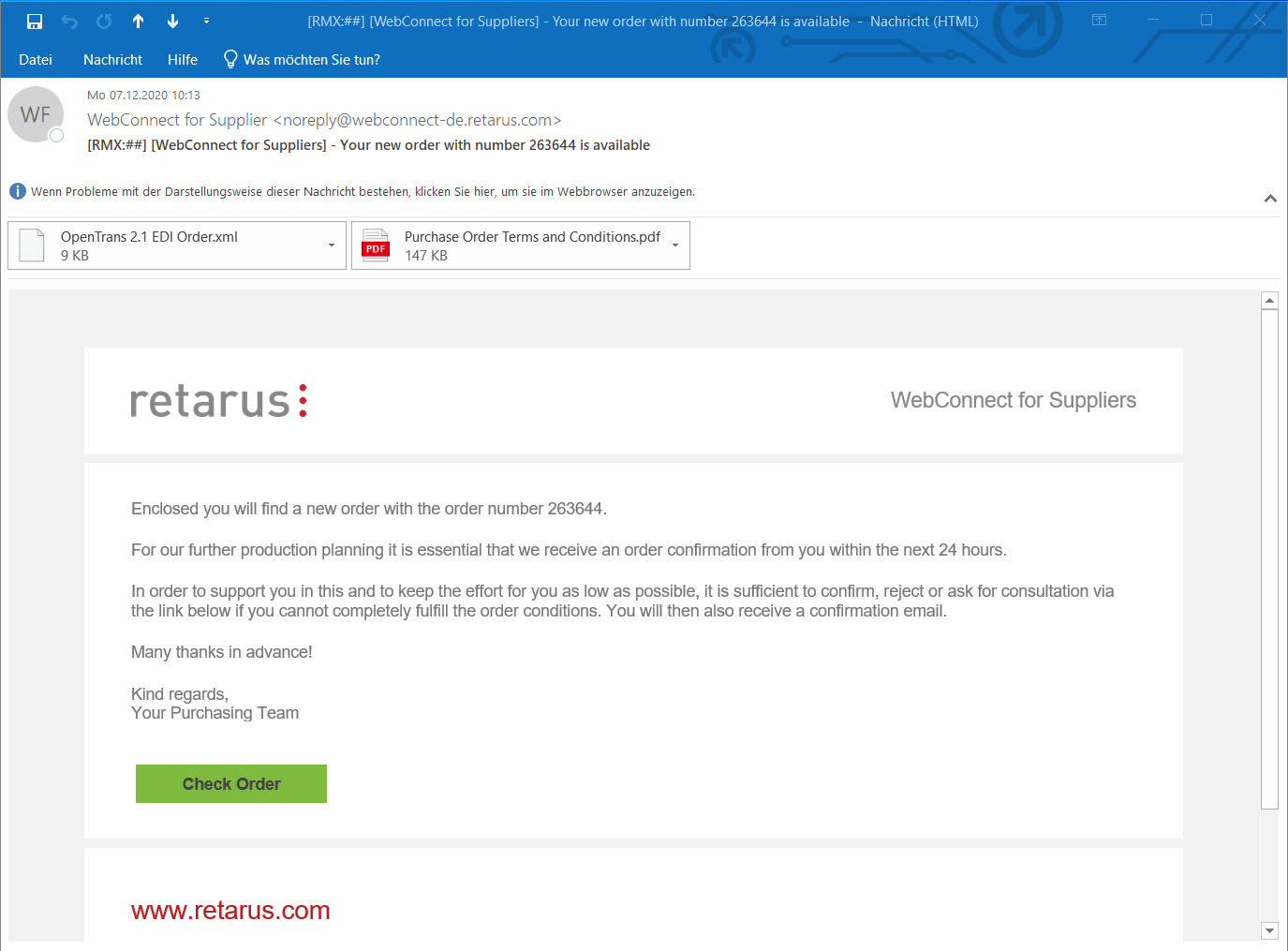 Retarus WebConnect for Suppliers - Demo