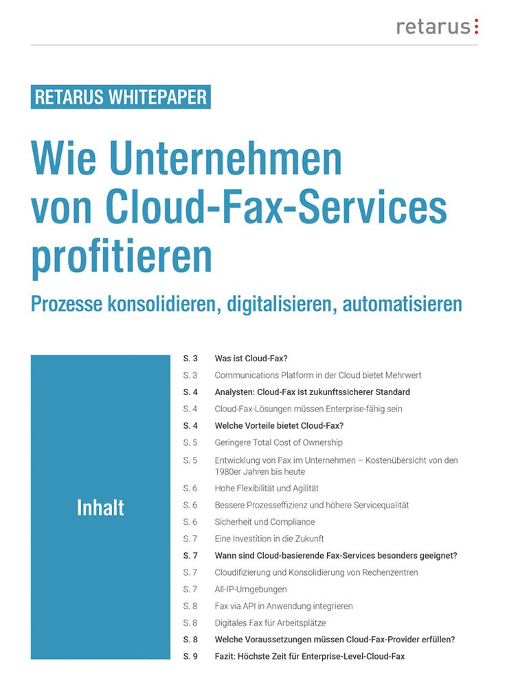 Retarus Whitepaper: Wie Unternehmen von Cloud-Fax-Services profitieren