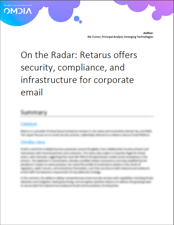 Télécharger le rapport d'experts du cabinet d’analyse informatique Omdia sur la plateforme de messagerie Retarus