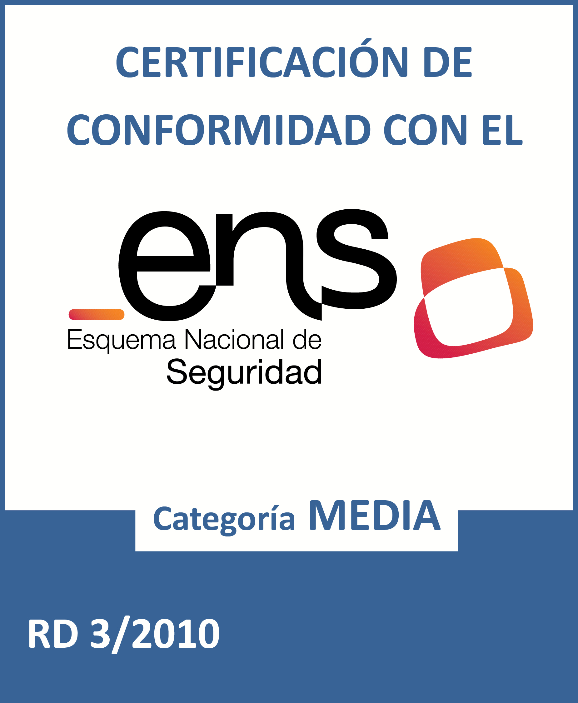 Logo Certificacion de conformidad con el ENS Categoria Media